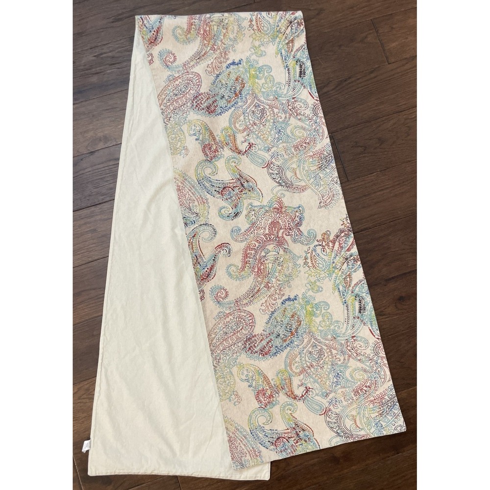 World Market 100% Cotton Paisley Multicolor 16 X 90" Table Runner in EUC